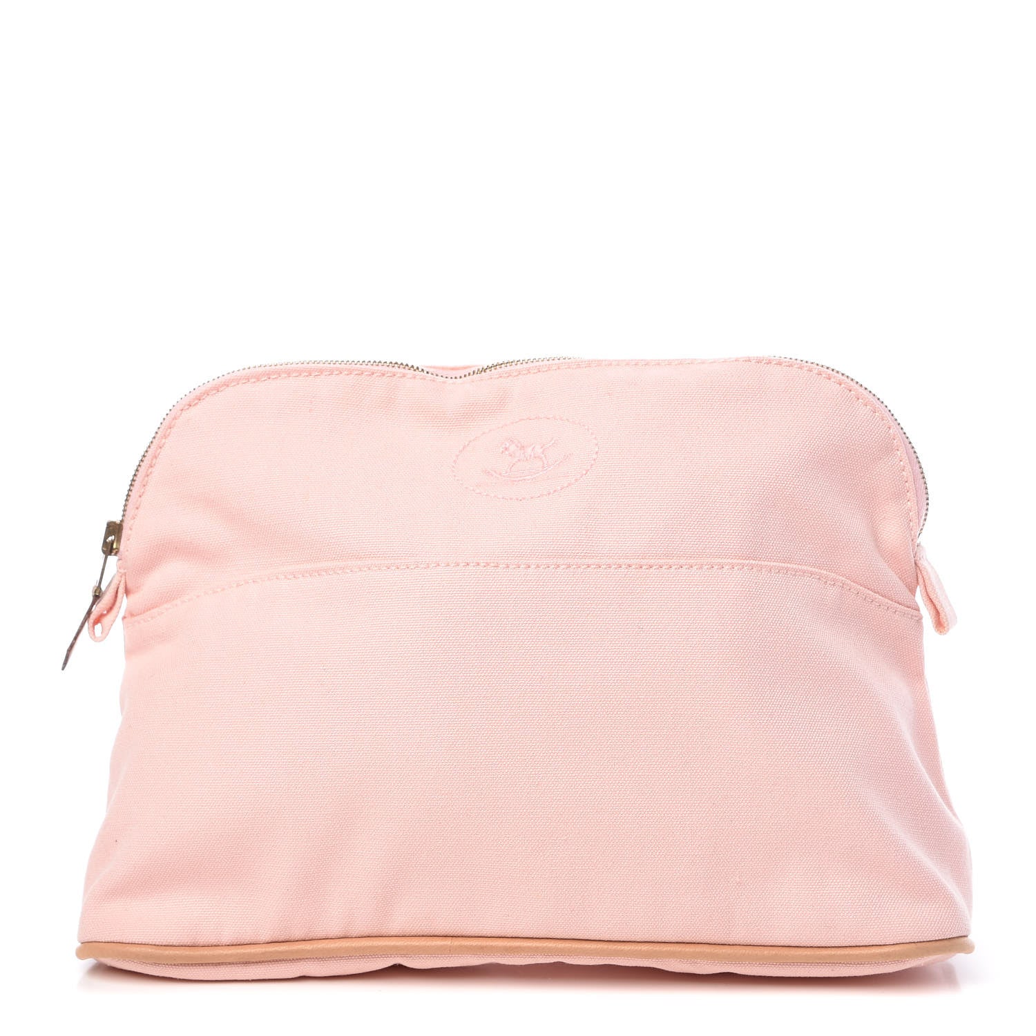 Hermes Cotton Canvas Bolide Travel Cosmetic Pouch MM Pink 1 of 11