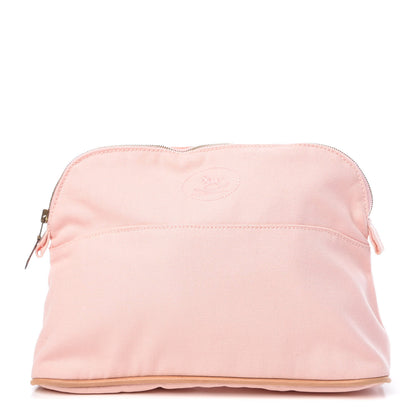 Hermes Cotton Canvas Bolide Travel Cosmetic Pouch MM Pink 1 of 11