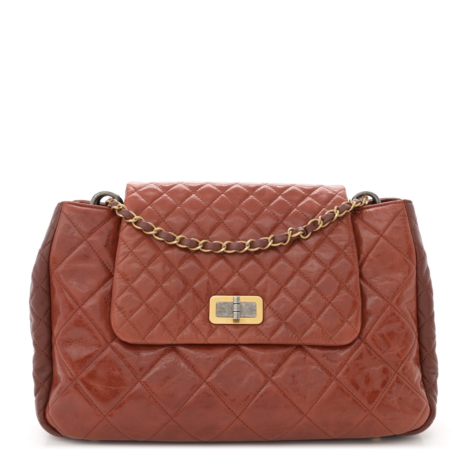 Chanel Glazed Crinkled Lambskin Large East West Flap Red 1 of 12