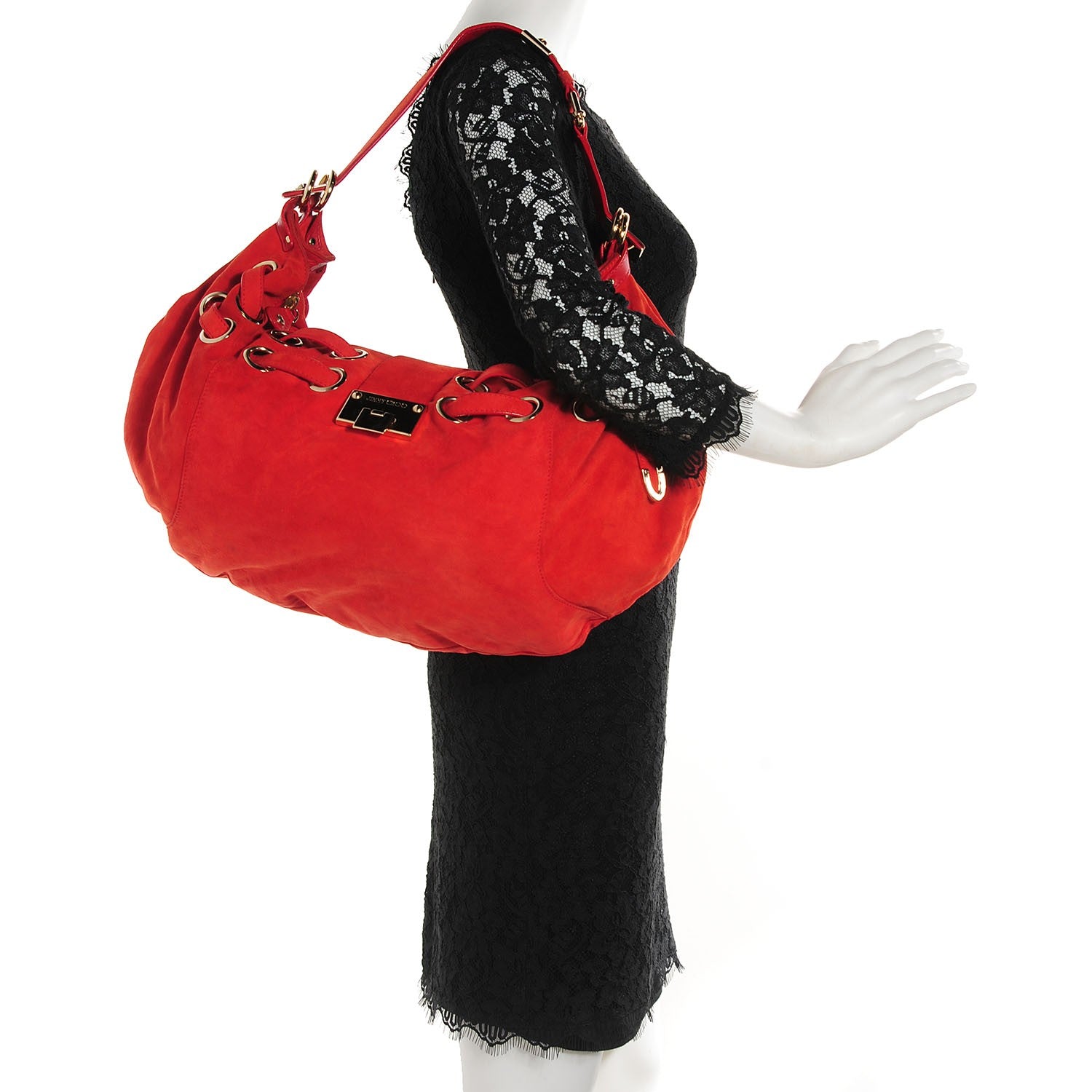 Jimmy Choo Suede Ramona Red 2 of 8