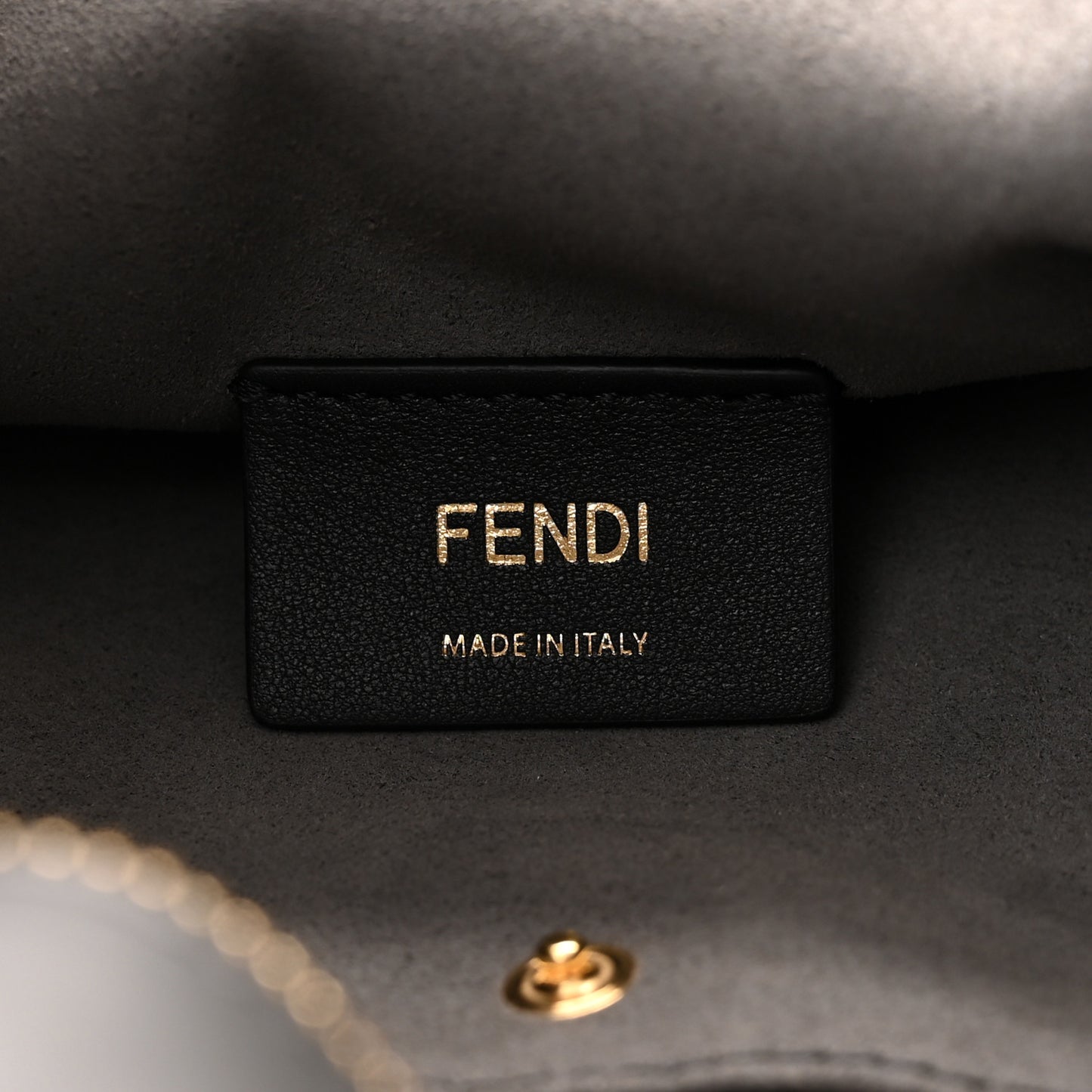 Chenille Vitello Seta Plexiglass FF Fendi O'Lock Zipper Anthracite Asfalto