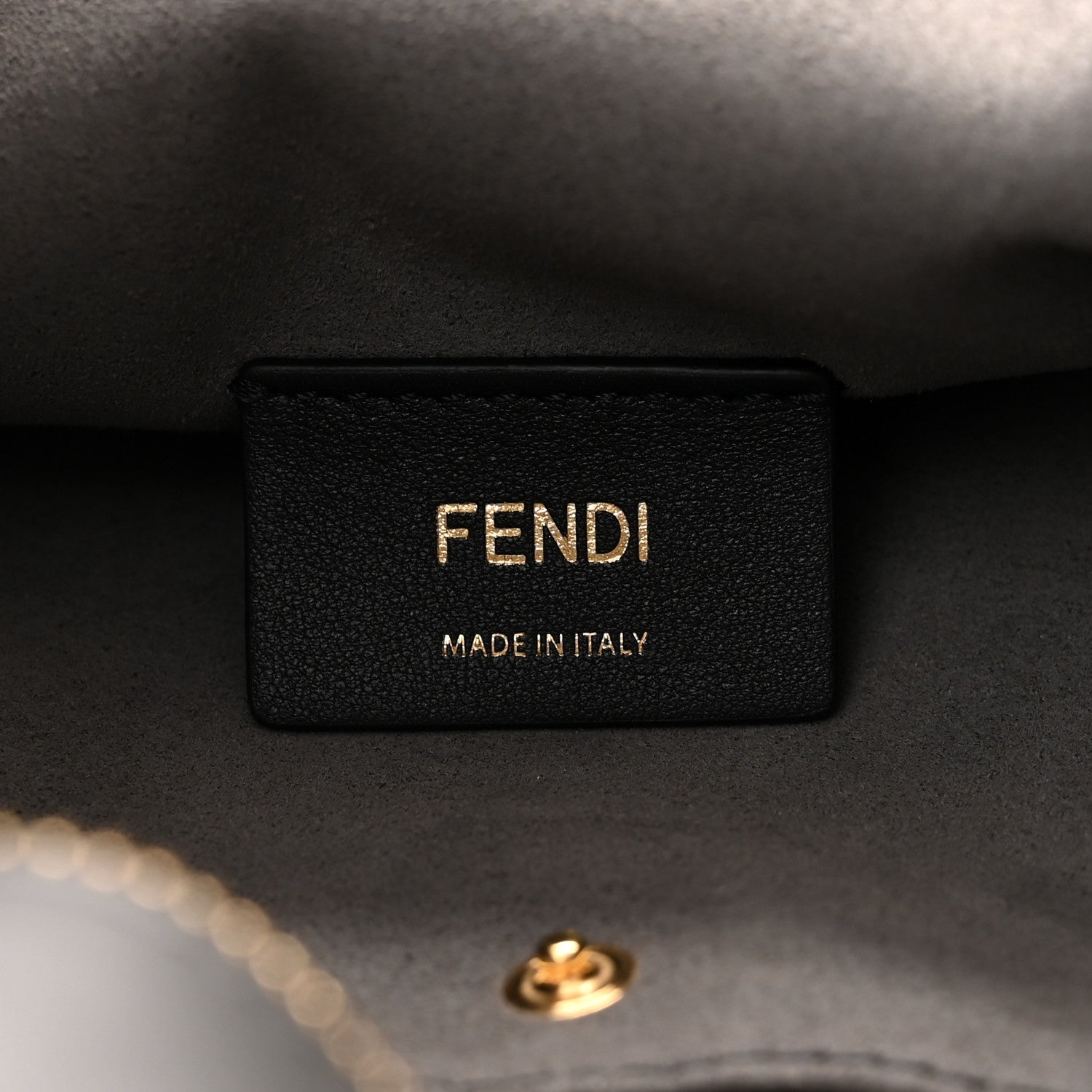 Fendi Chenille Vitello Seta Plexiglass FF Fendi O'Lock Zipper Anthracite Asfalto 6 of 10