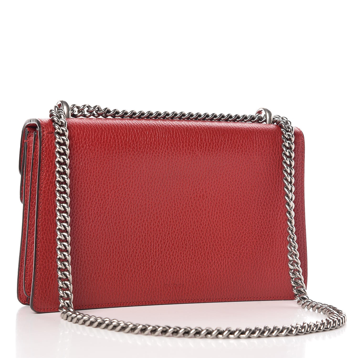Gucci Dollar Calfskin Swarovski Crystal Small Dionysus Shoulder Bag Hibiscus Red 3 of 16