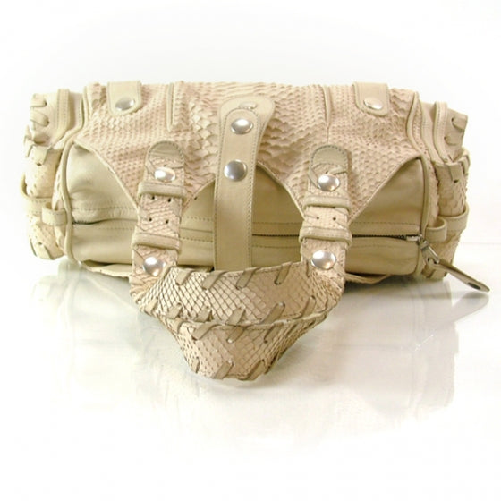 Python Silverado Shoulder Bag Hobo Ivory