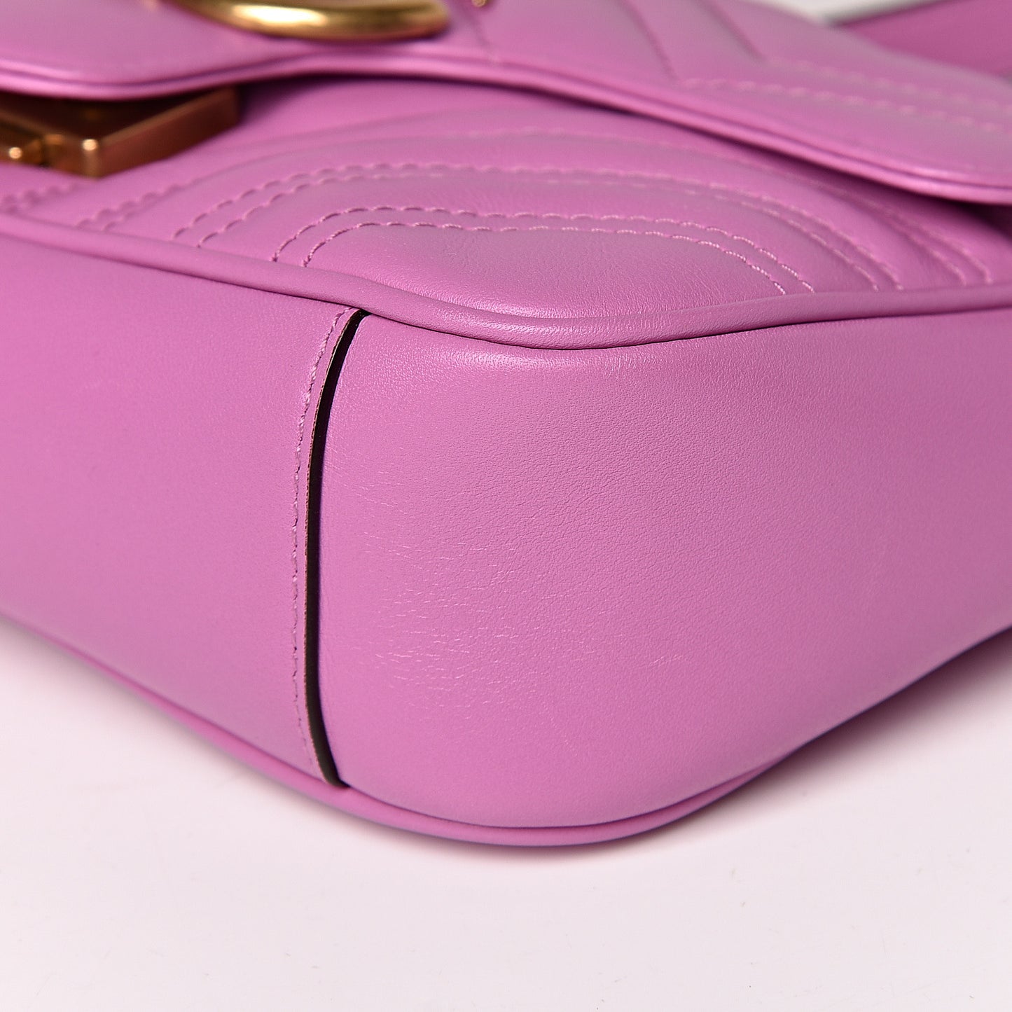 Calfskin Matelasse Mini GG Marmont Shoulder Bag Candy Mousse