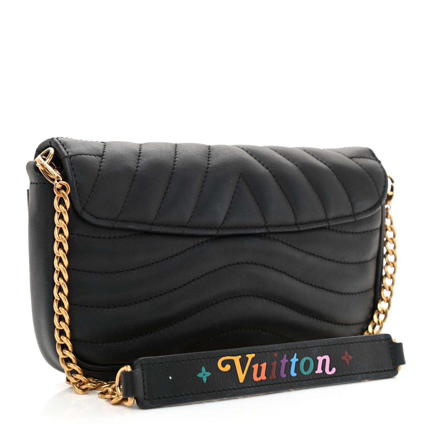 Calfskin New Wave Chain Pochette Black