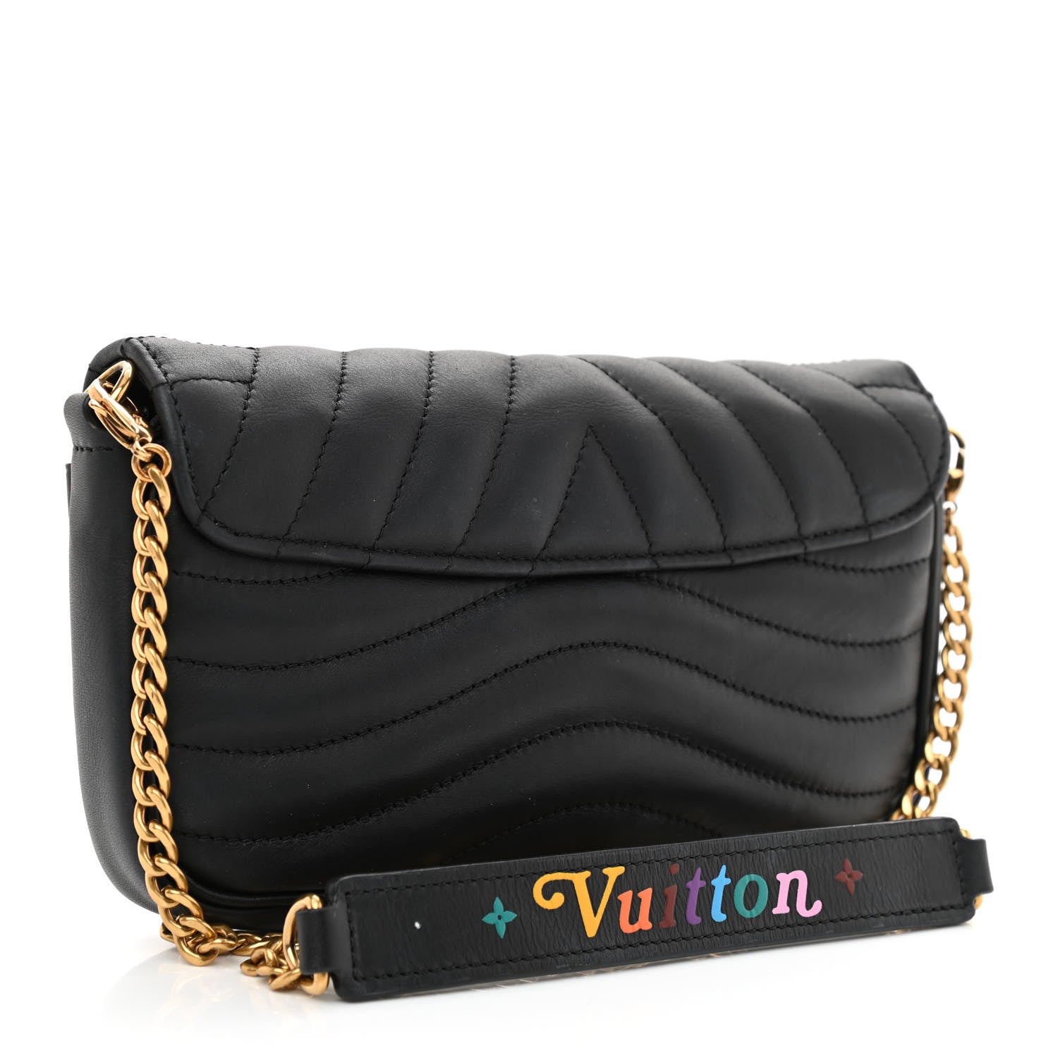 Louis Vuitton Calfskin New Wave Chain Pochette Black 3 of 8