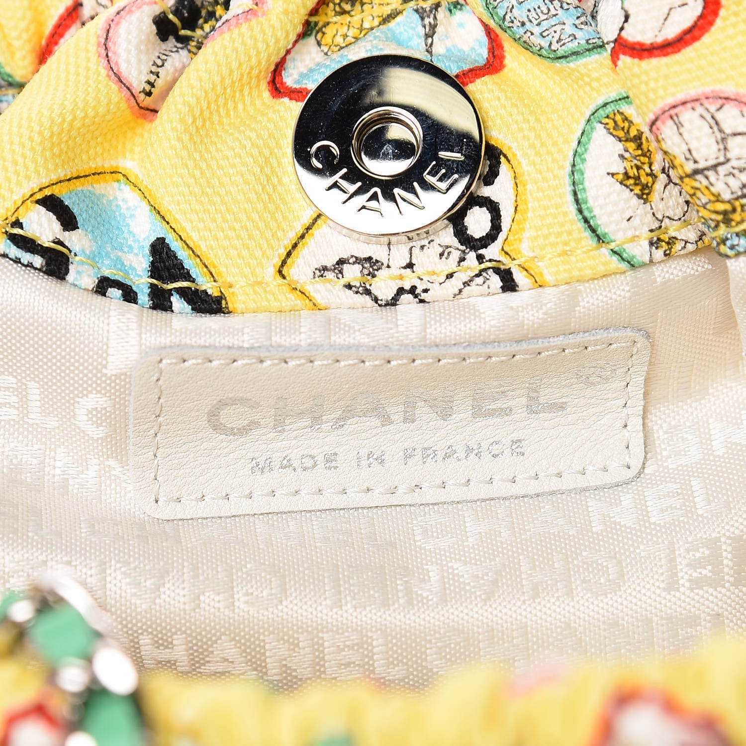 Chanel Canvas Coco Hearts Shoulder Bag Yellow 6 of 8
