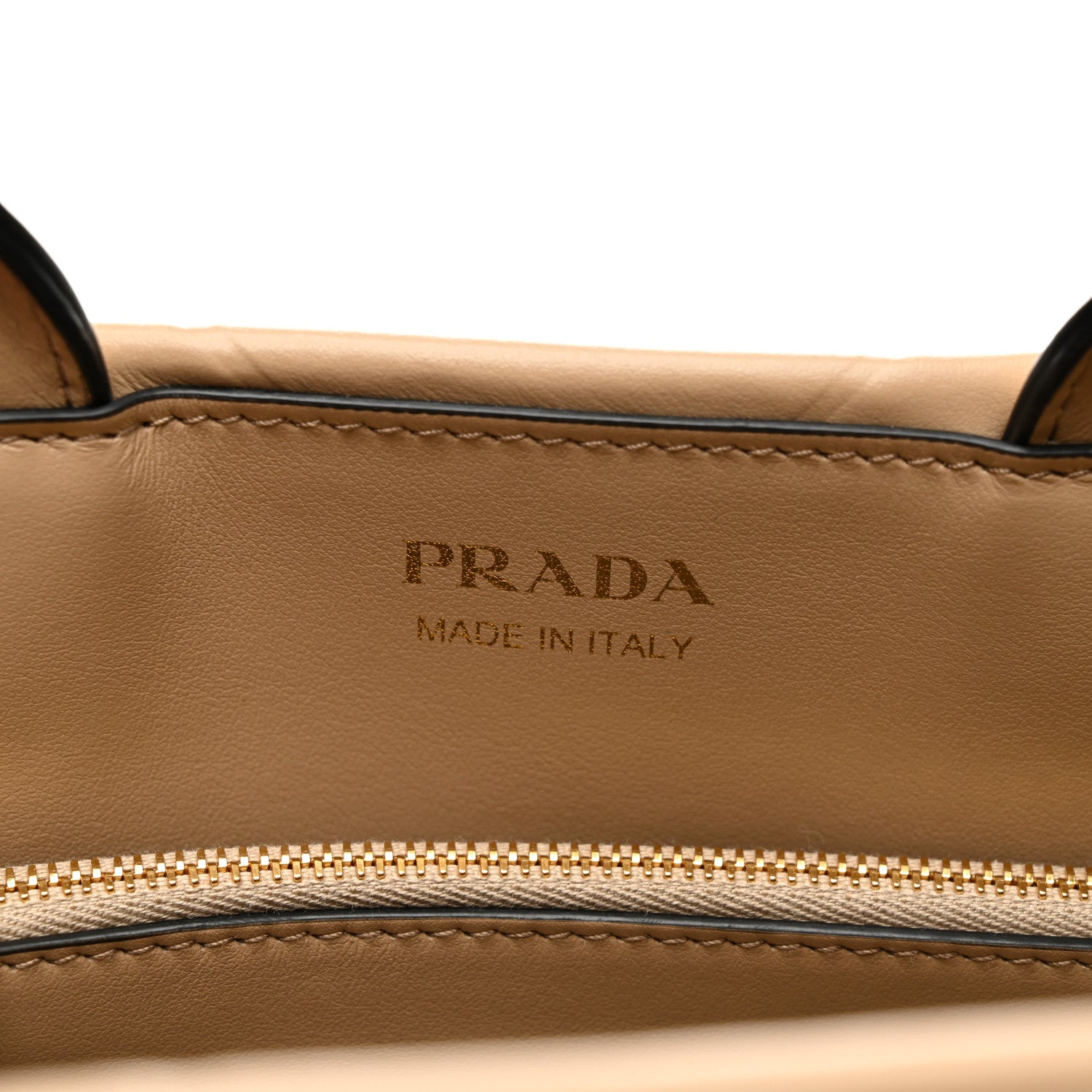 Prada Soft Calfskin Triangolo Symbole Embossed Mini Tote Sabbia 6 of 9