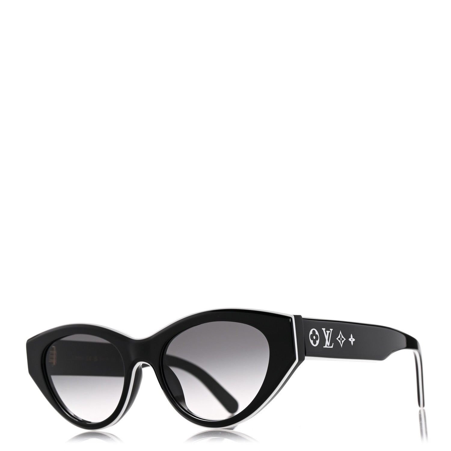 Louis Vuitton Acetate LV Line Cat Eye Sunglasses Z2686U Black 1 of 7