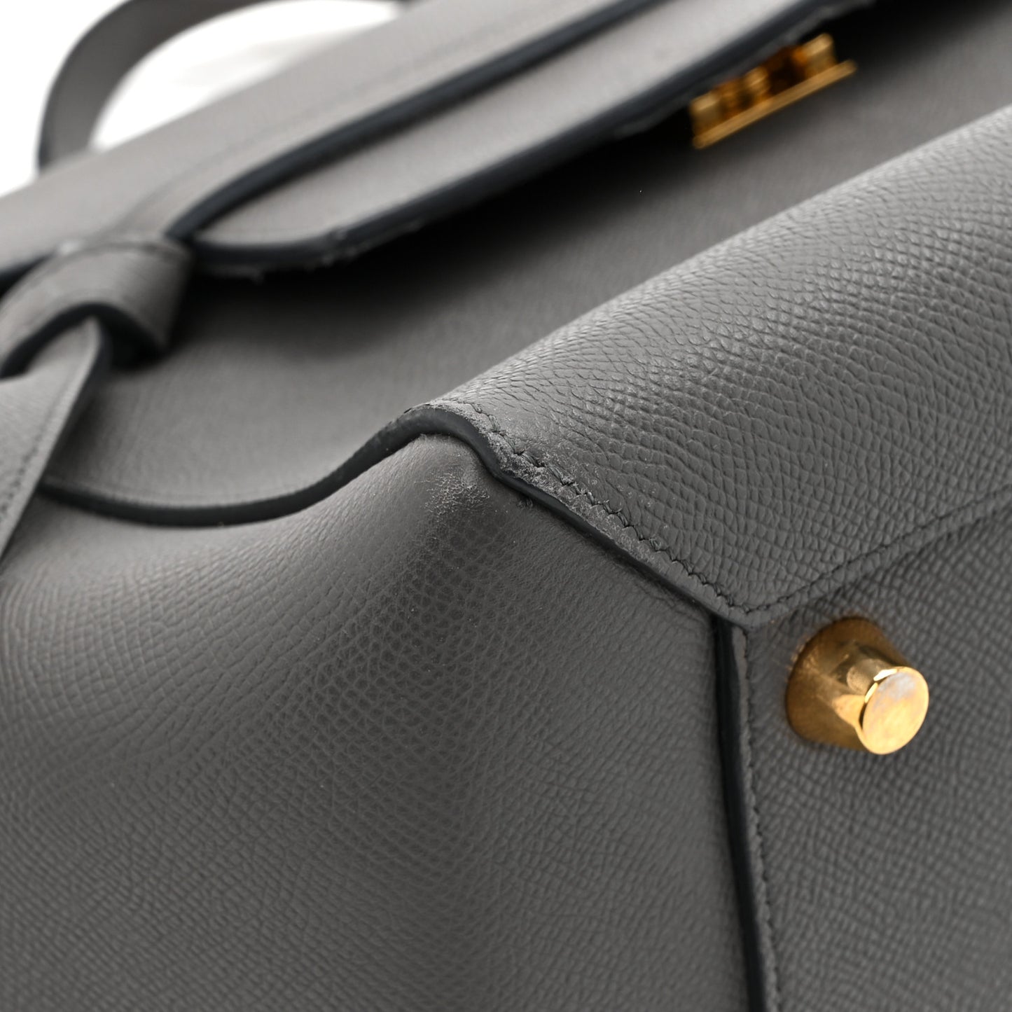 Grained Calfskin Mini Belt Bag Grey