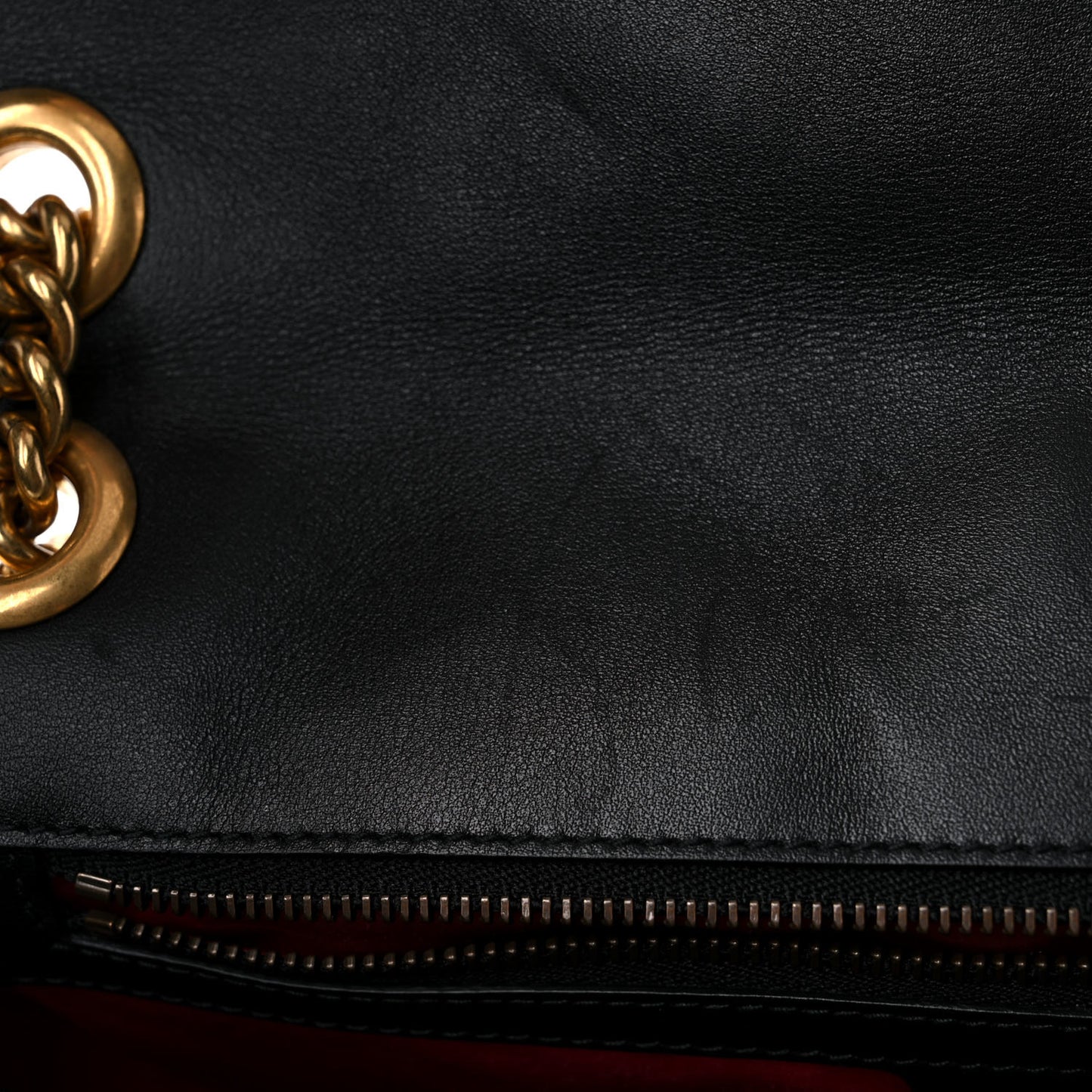 Calfskin Matelasse Medium GG Marmont Shoulder Bag Black White