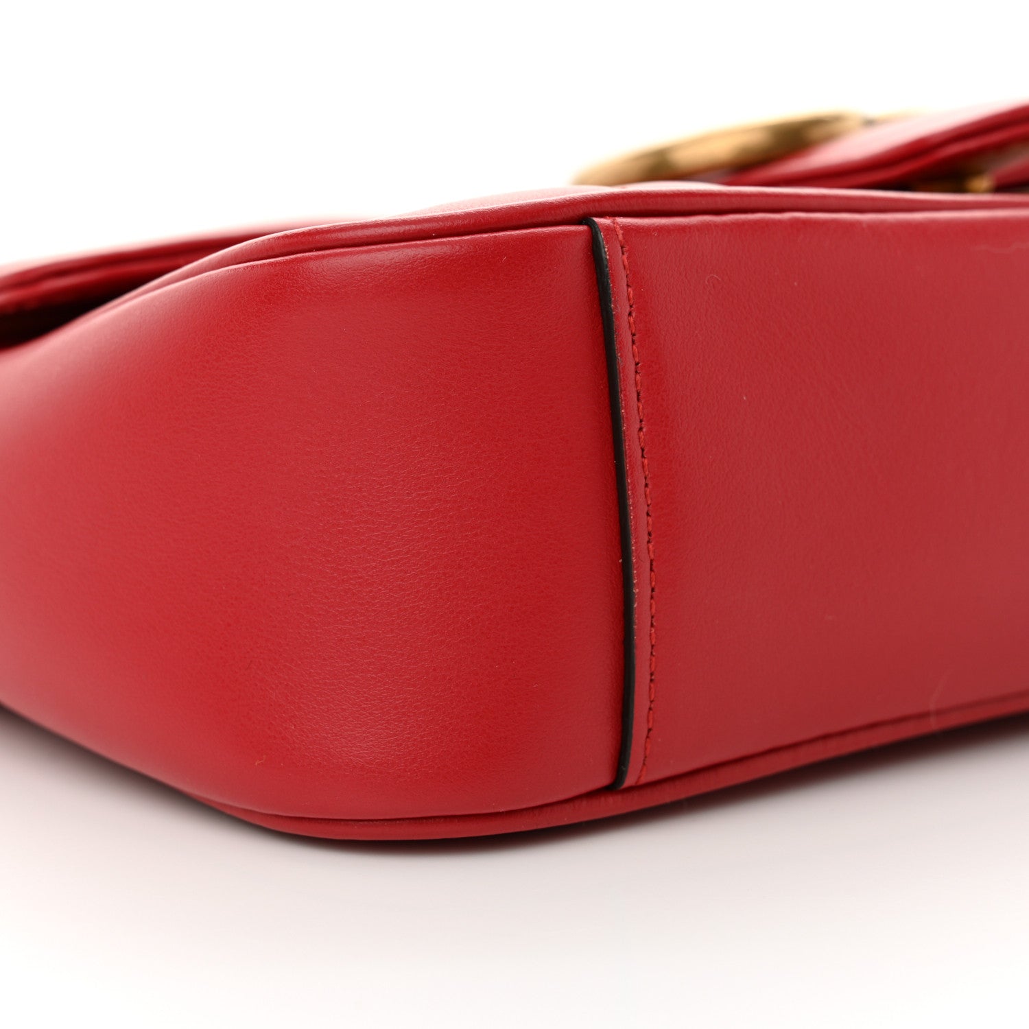 Gucci Calfskin Matelasse Mini GG Marmont Shoulder Bag Hibiscus Red 9 of 12