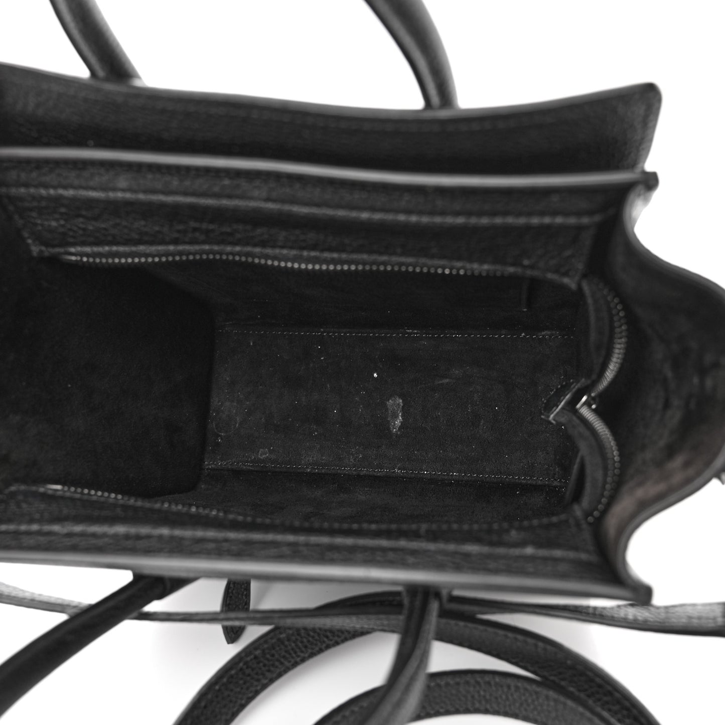 Drummed Calfskin Nano Luggage Black