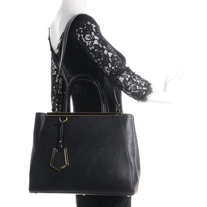 Fendi Vitello Elite Medium 2Jours Tote Black 2 of 9