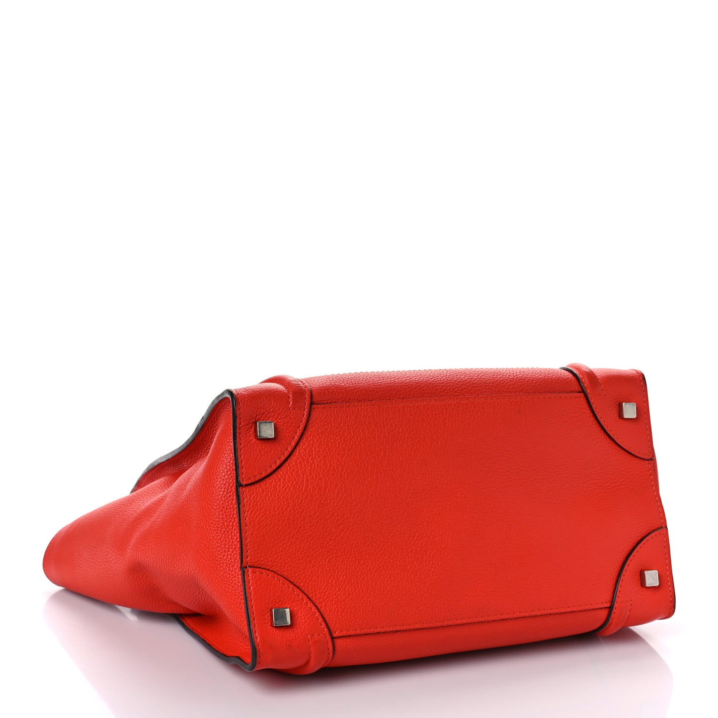 Drummed Calfskin Mini Luggage Vermillion