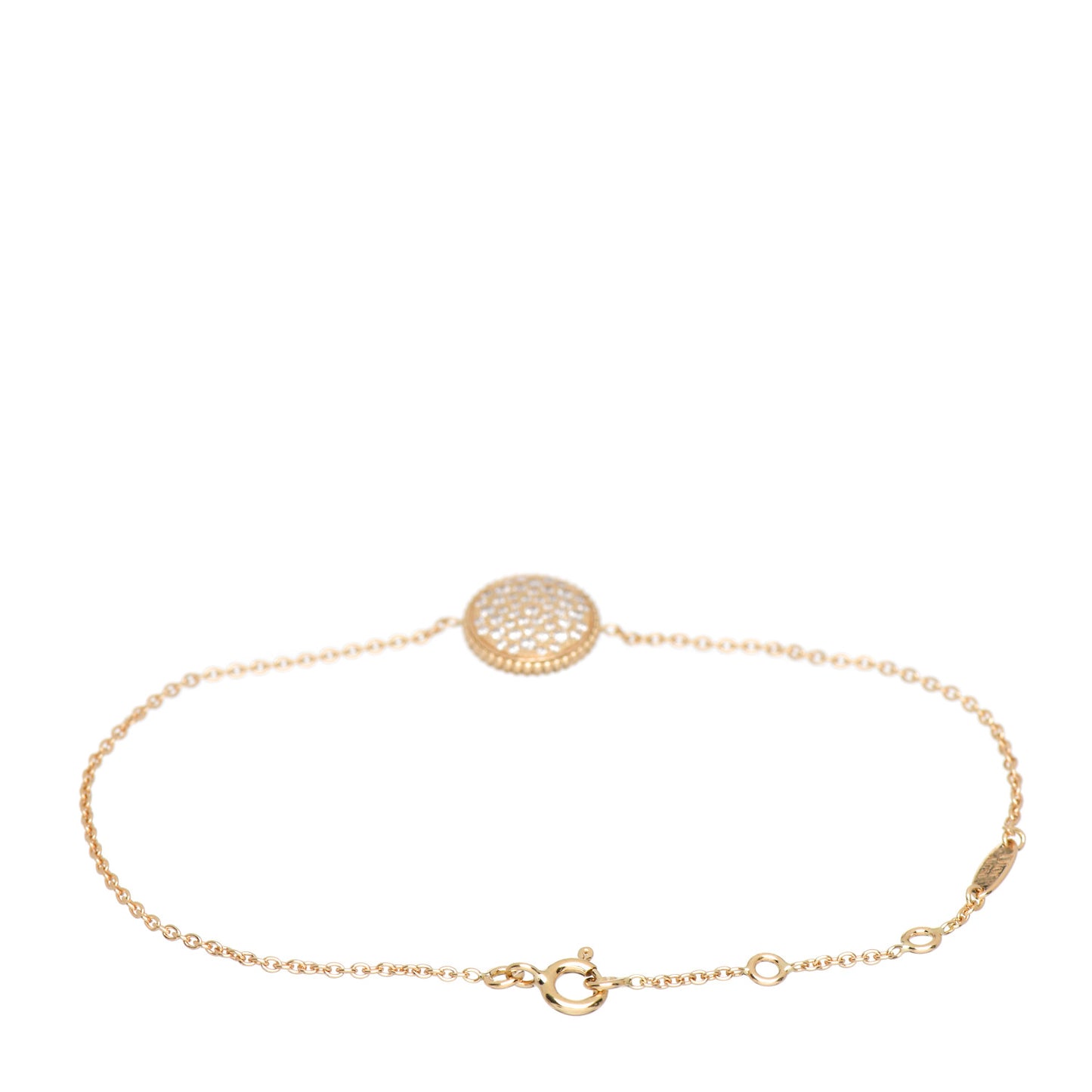 18K Yellow Gold Pave Diamond Rose Des Vents Bracelet