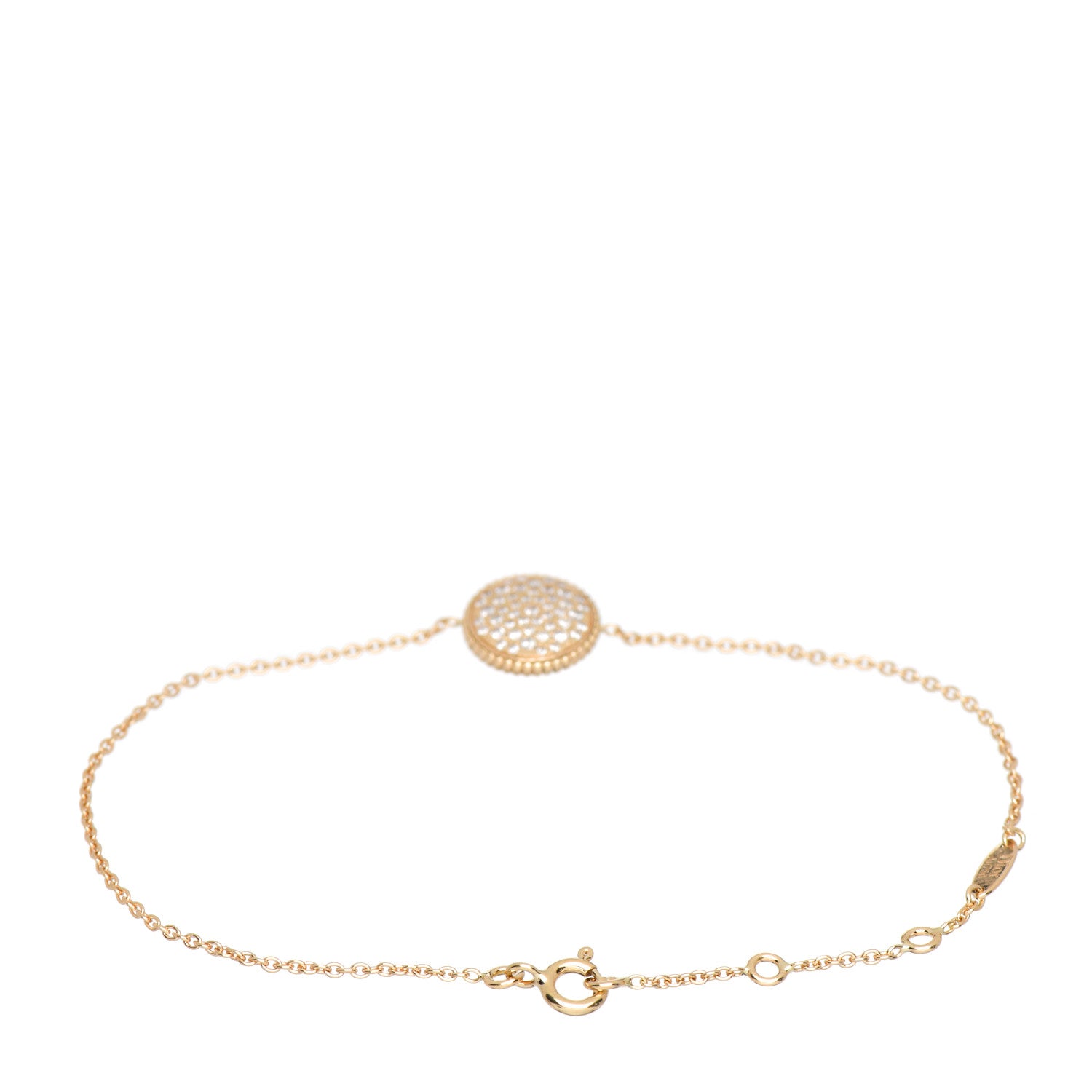 Christian Dior 18K Yellow Gold Pave Diamond Rose Des Vents Bracelet 4 of 6