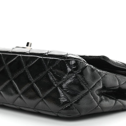 Chanel Distressed Patent Quilted Medium Double Flap Black 9 of 12