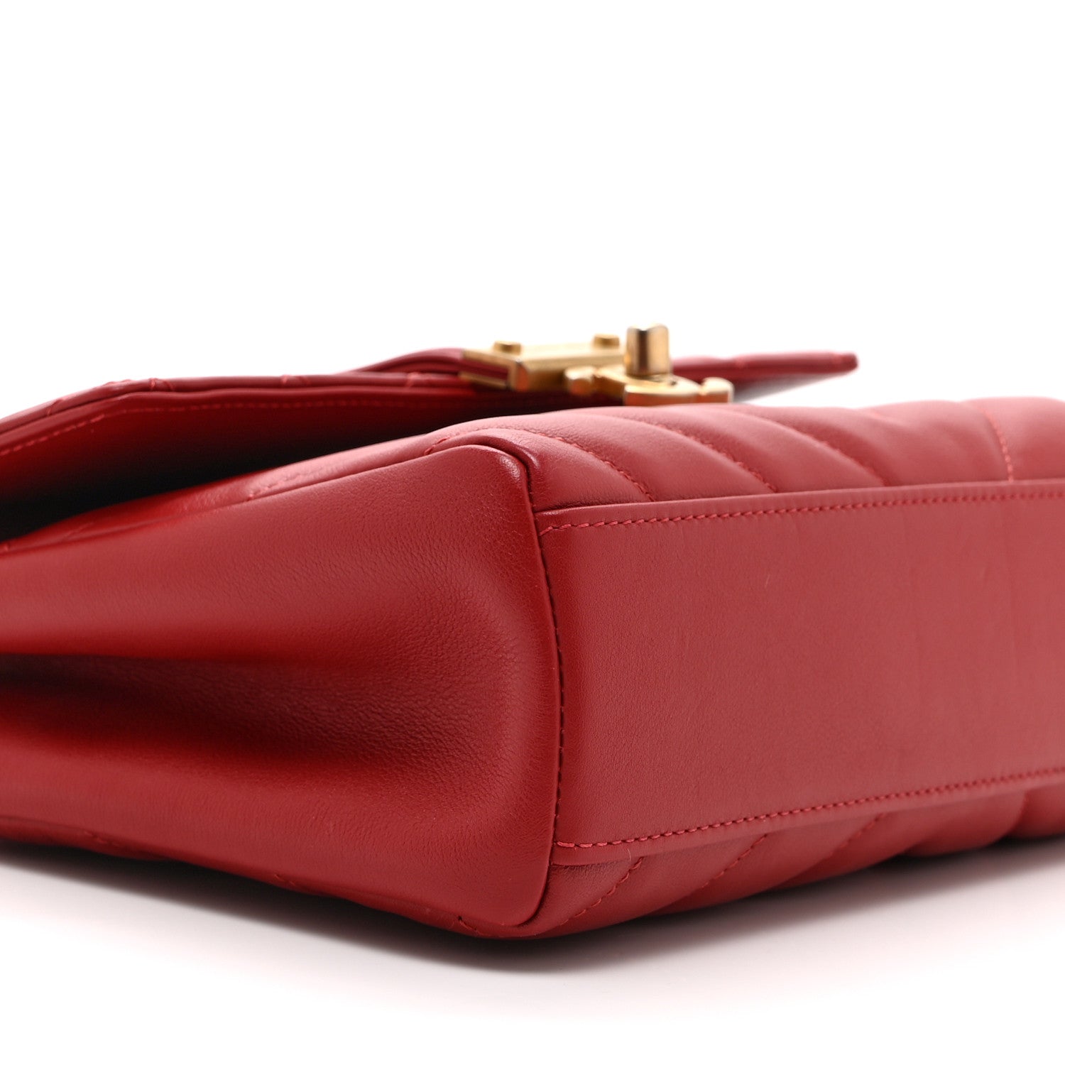 Chanel Calfskin Quilted Chevron In The City Bag Red 9 of 10