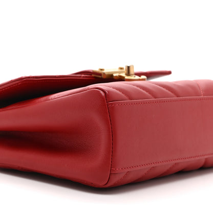Chanel Calfskin Quilted Chevron In The City Bag Red 9 of 10