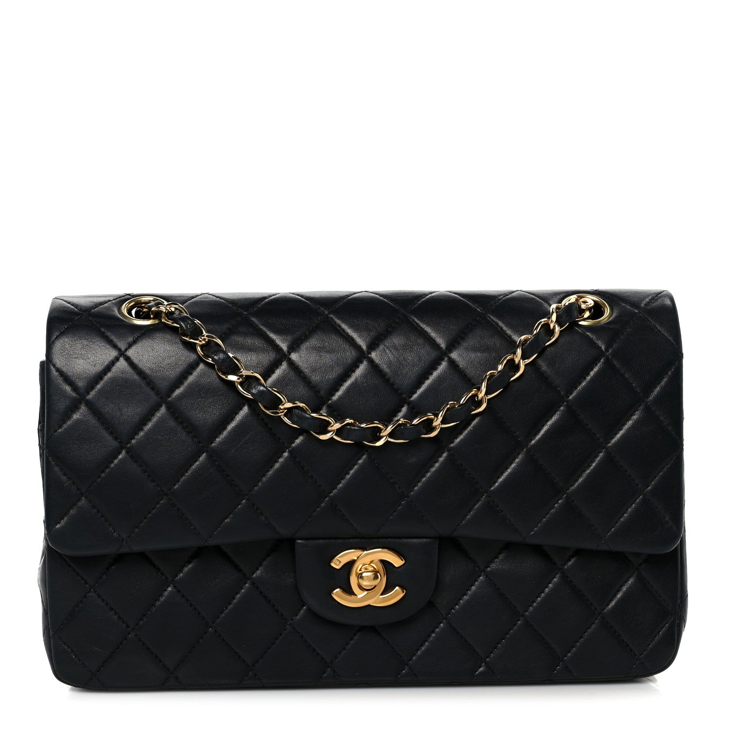 Chanel Lambskin Quilted Medium Double Flap Black 1 of 12