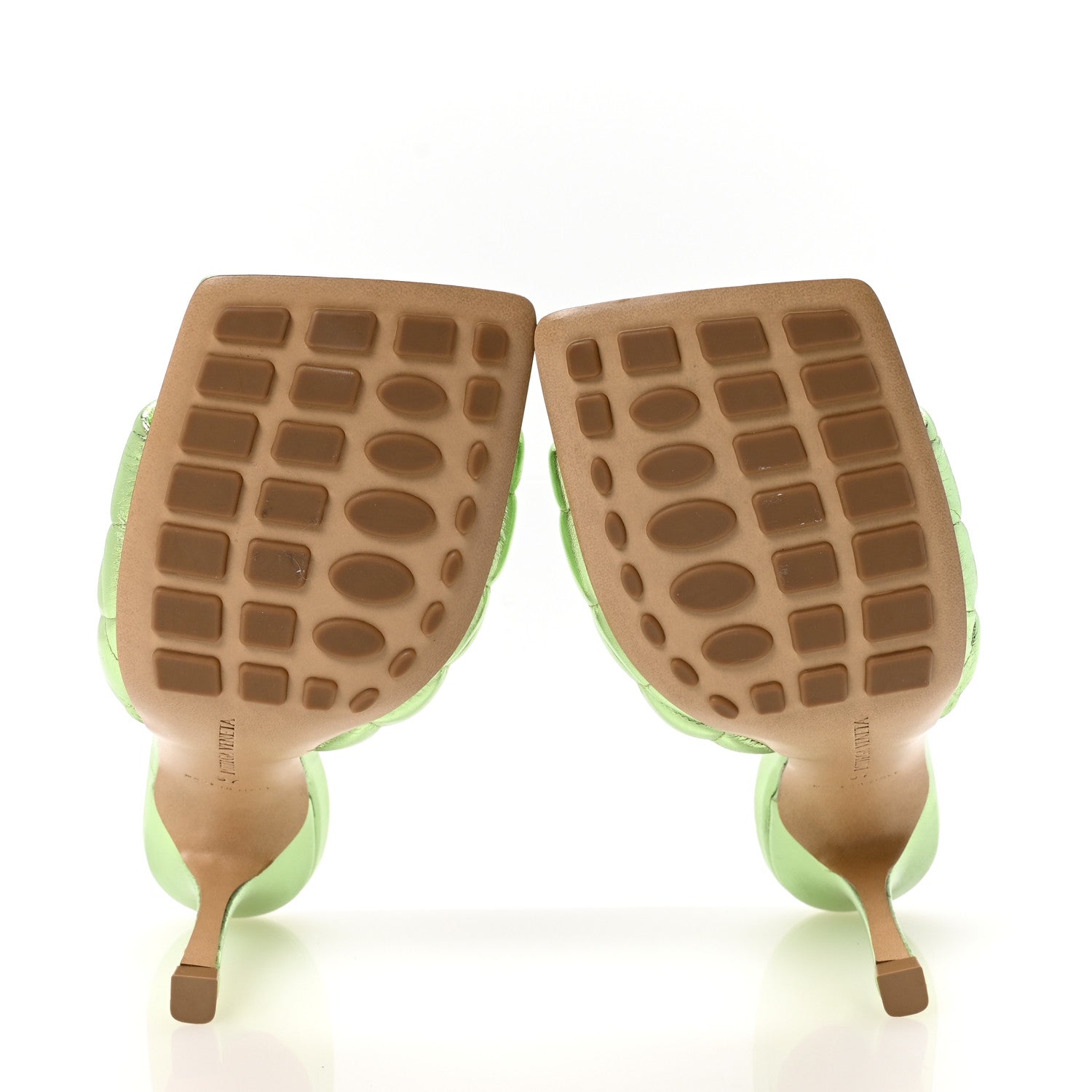 Bottega Veneta Metallic Nappa Reflection Matelasse Padded Mule Sandals 37 Pistachio 6 of 9