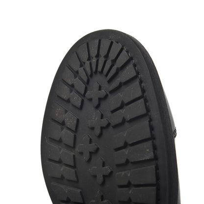 Chanel Calfskin Quilted Lace Up Combat Boots 37 Black 15 of 19