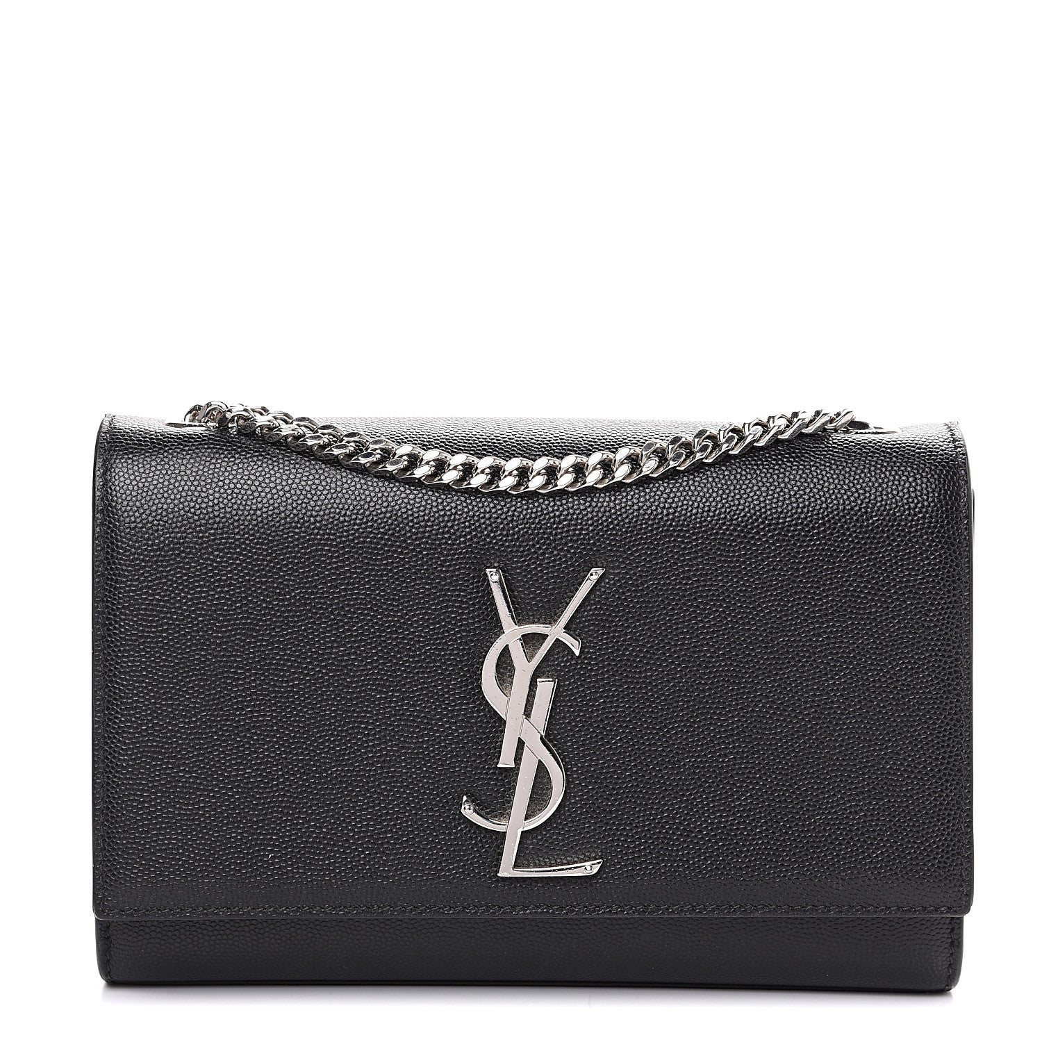 Saint Laurent Grain De Poudre Small Monogram Kate Satchel Black 1 of 14