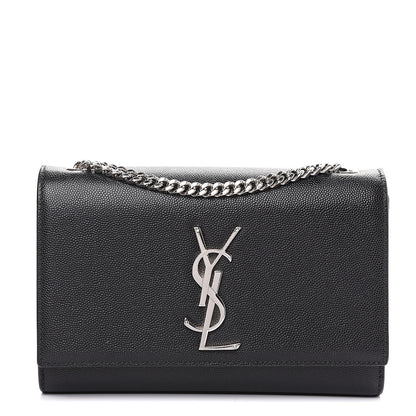Saint Laurent Grain De Poudre Small Monogram Kate Satchel Black 1 of 14