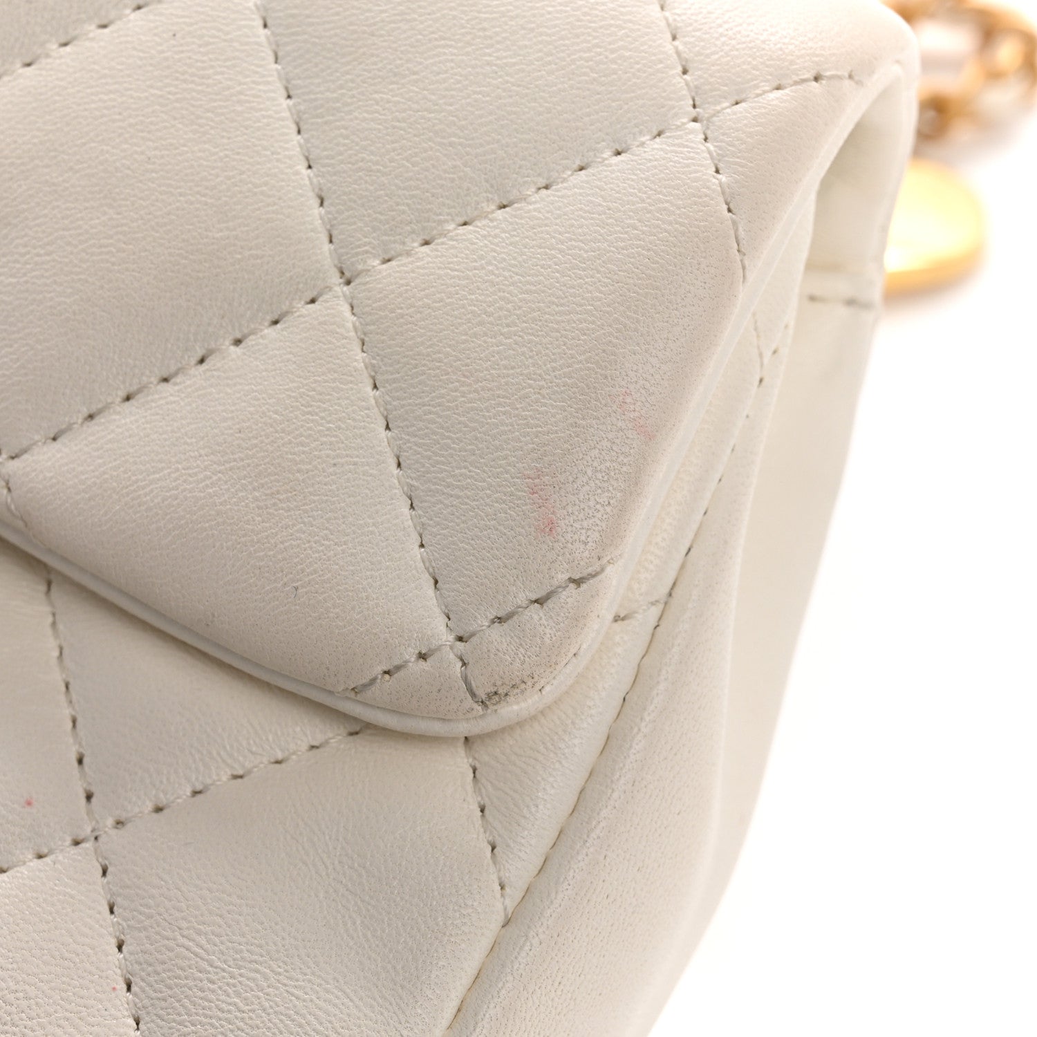 Chanel Lambskin Quilted Mini Heart Charms Flap White 11 of 16