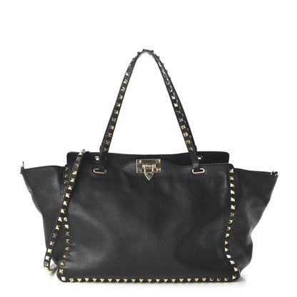 Valentino Garavani Vitello Medium Rockstud Tote Black 1 of 11