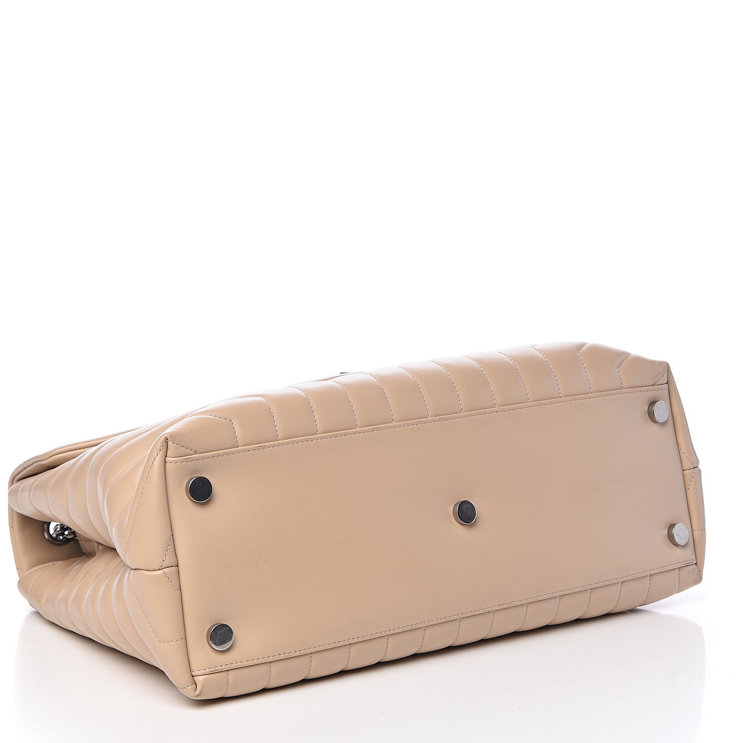Calfskin Matelasse Large Loulou Monogram Chain Satchel Nude Powder