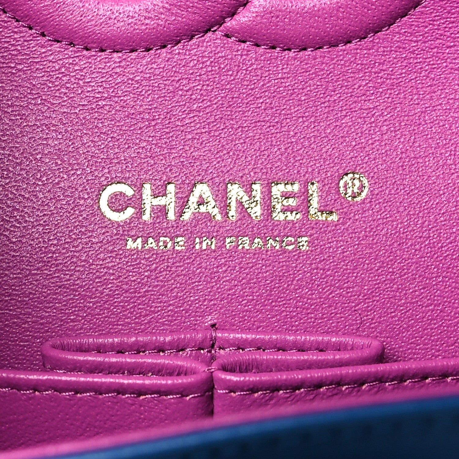 Chanel Lambskin Quilted Medium Double Flap Blue Pink 6 of 11
