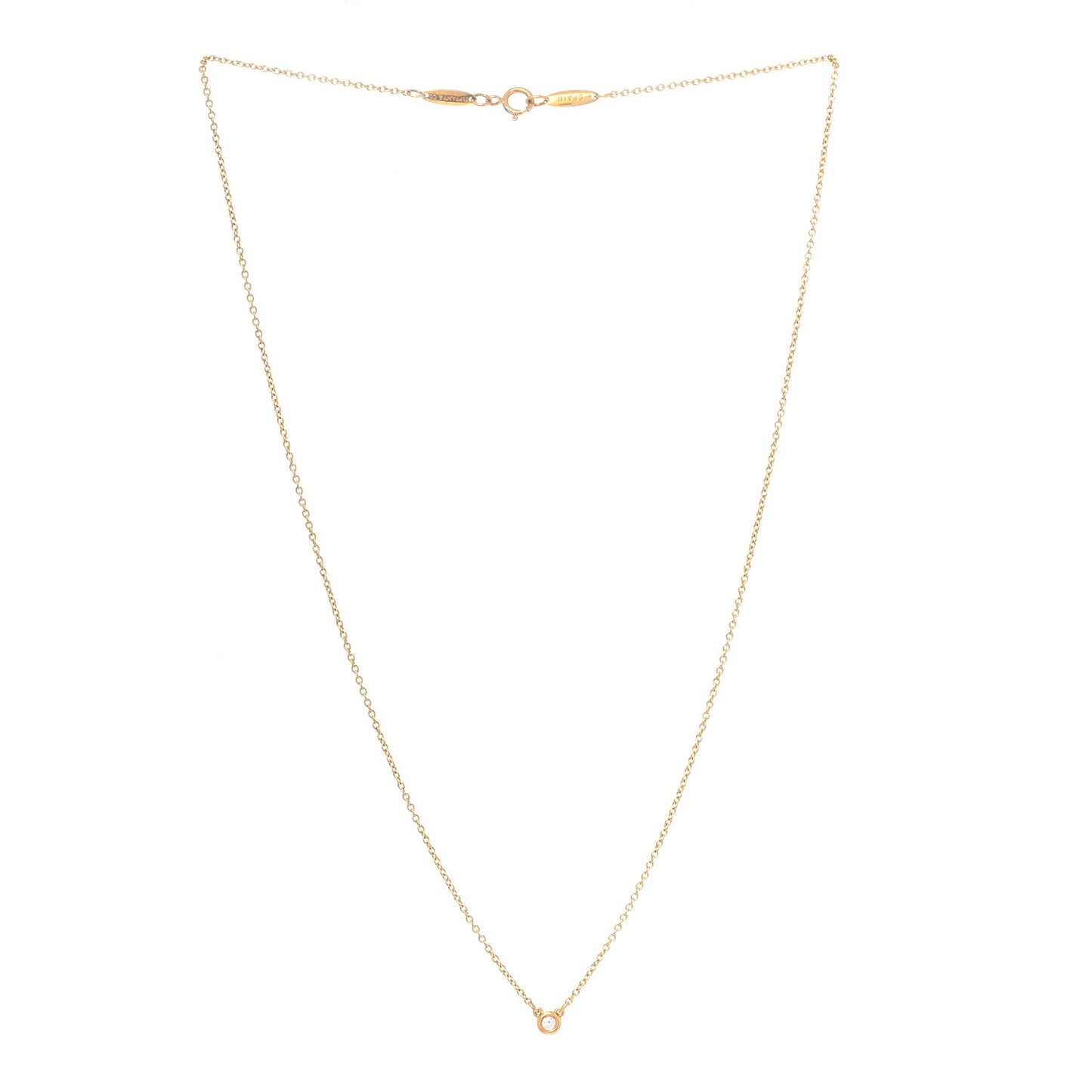 18K Rose Gold Diamond .03ct Elsa Peretti Diamonds by the Yard Pendant Necklace