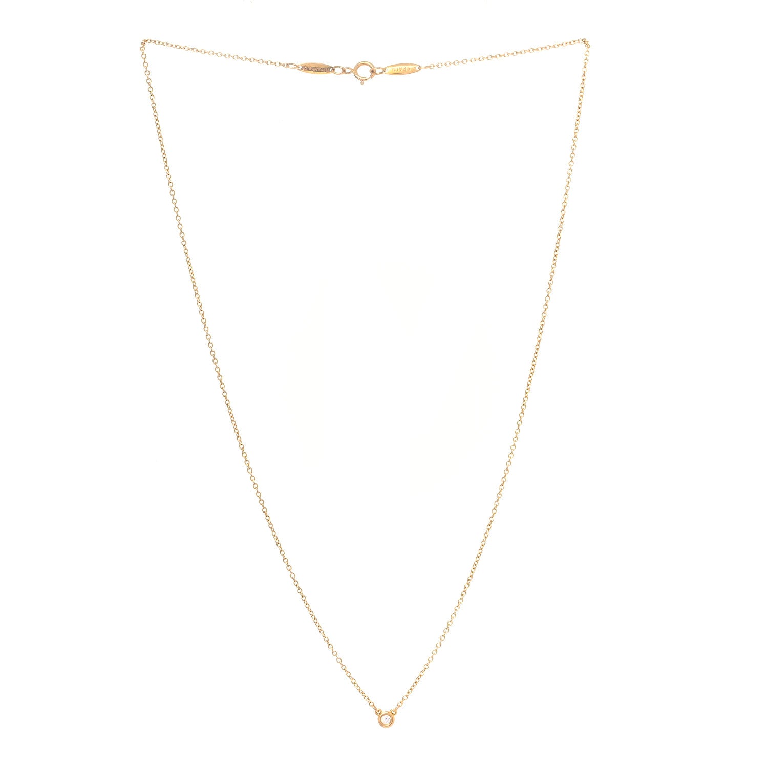 Tiffany 18K Rose Gold Diamond .03ct Elsa Peretti Diamonds by the Yard Pendant Necklace 2 of 4
