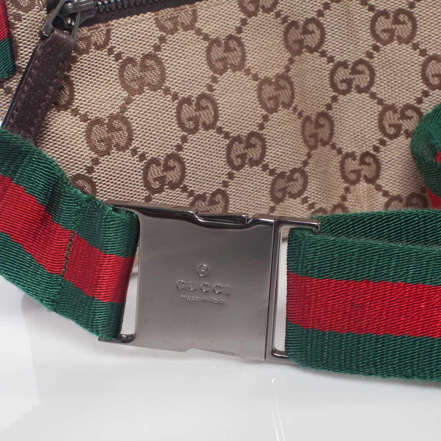 Gucci GG Monogram Web Double Pocket Belt Bag Ebony 4 of 9