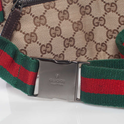 Gucci GG Monogram Web Double Pocket Belt Bag Ebony 4 of 9