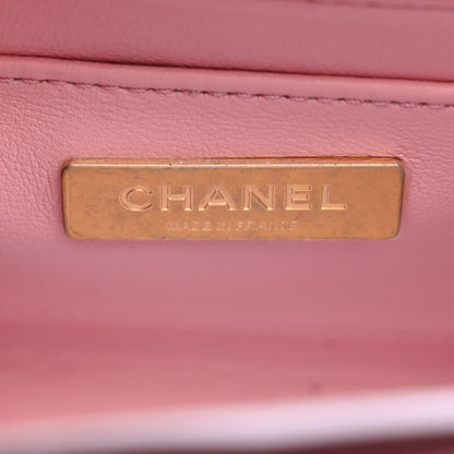 Chanel Tweed Handle Crush Top Handle Flap Bag Pink Ecru 6 of 10