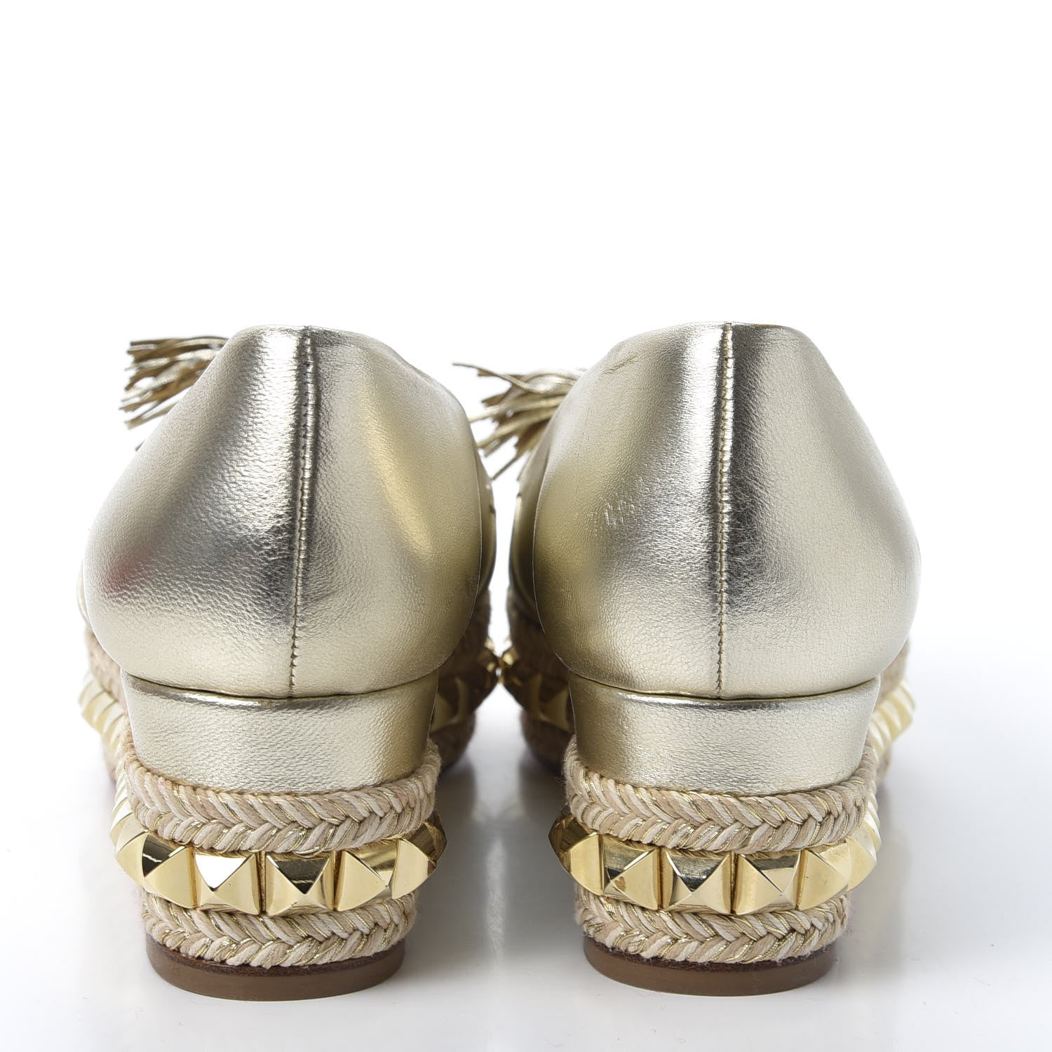 Christian Louboutin Metallic Nappa CA 70 Wedge Espadrilles 36 Platine 7 of 9