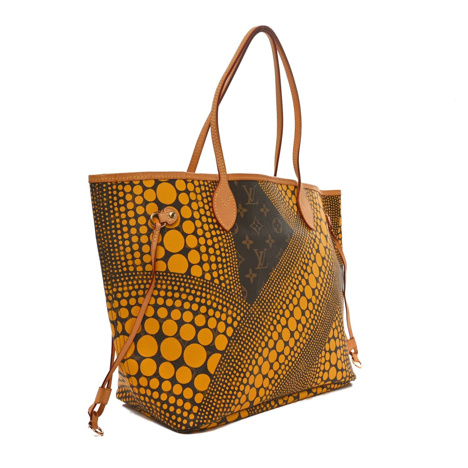 Louis Vuitton Monogram Kusama Waves Neverfull MM Yellow 3 of 10