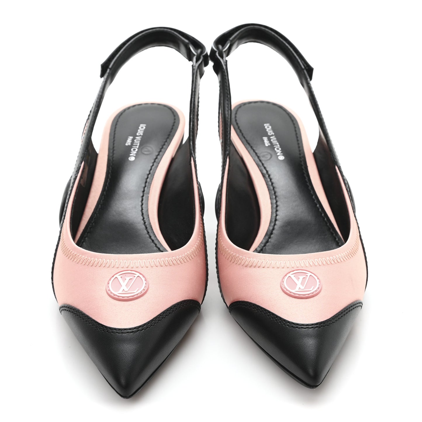 Calfskin Archlight Slingback Pumps 36.5 Black Pink