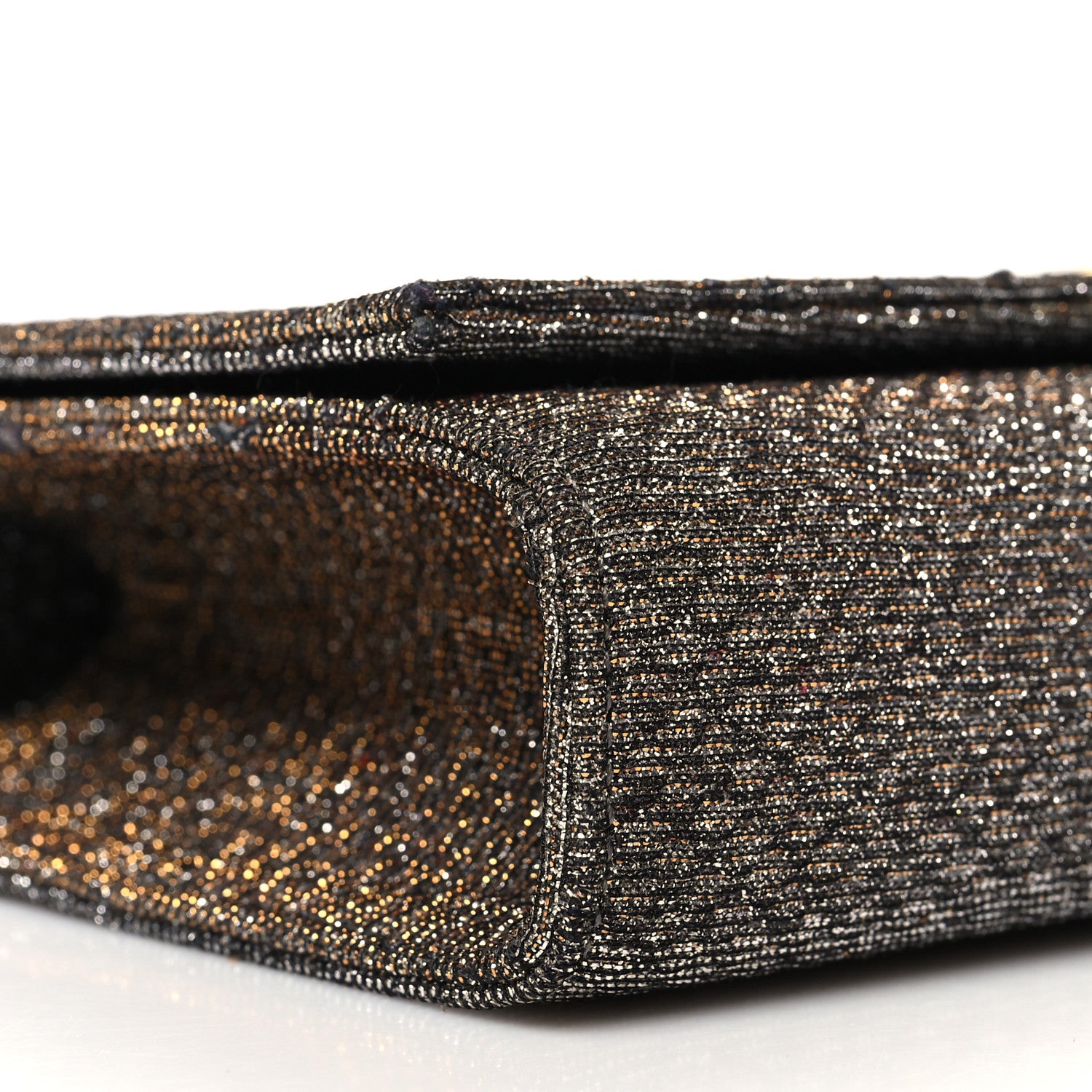 Saint Laurent Metallic Canvas Woven Classic Monogram Kate Tassel Clutch Ciad Argento 8 of 12