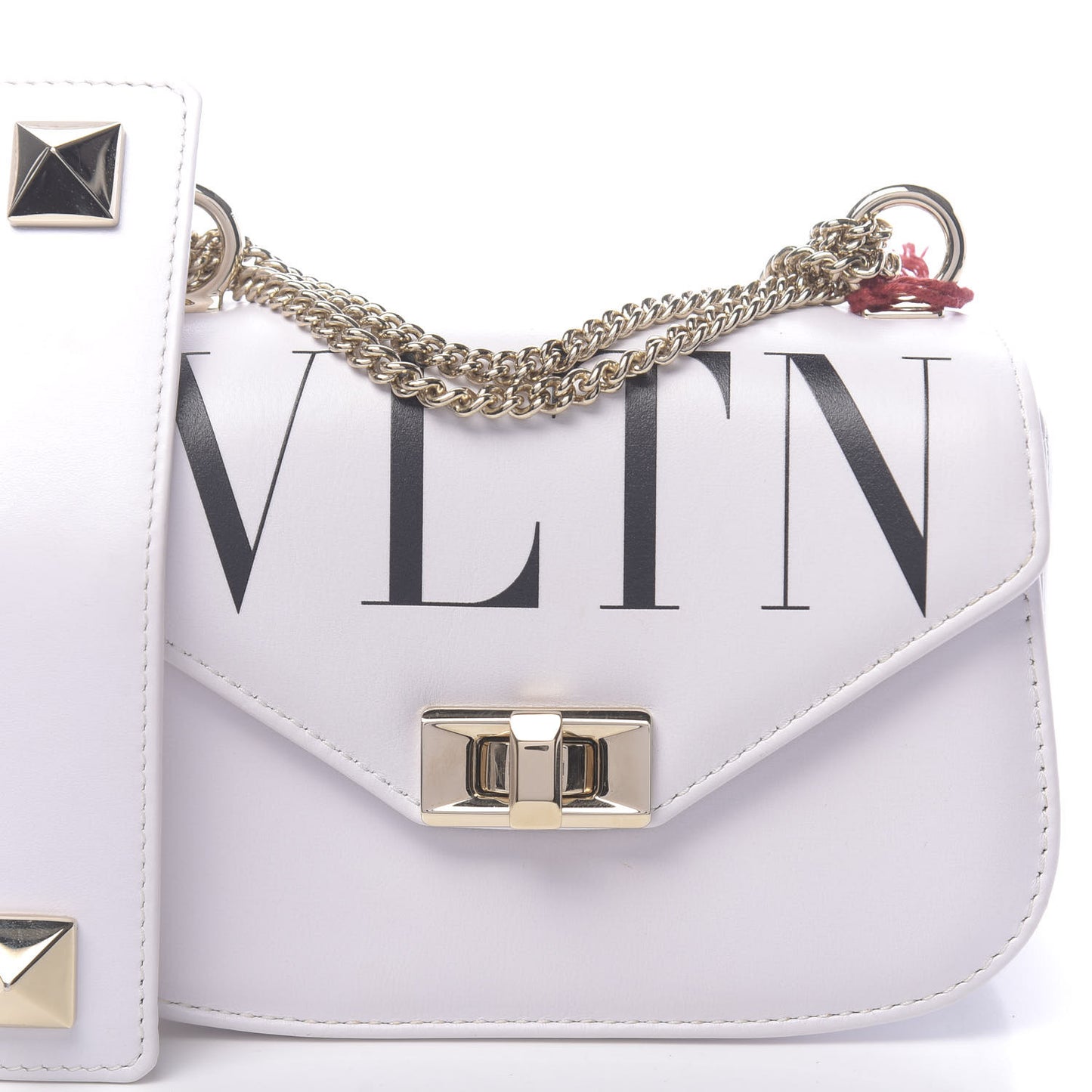 Calfskin VLTN Small Shoulder Bag White