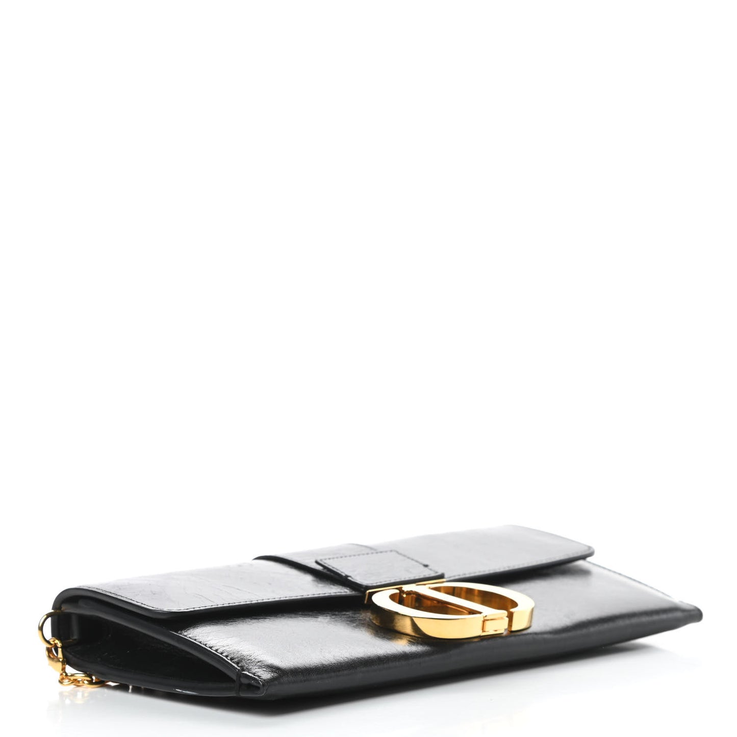 Crinkled Lambskin 30 Montaigne Clutch Black
