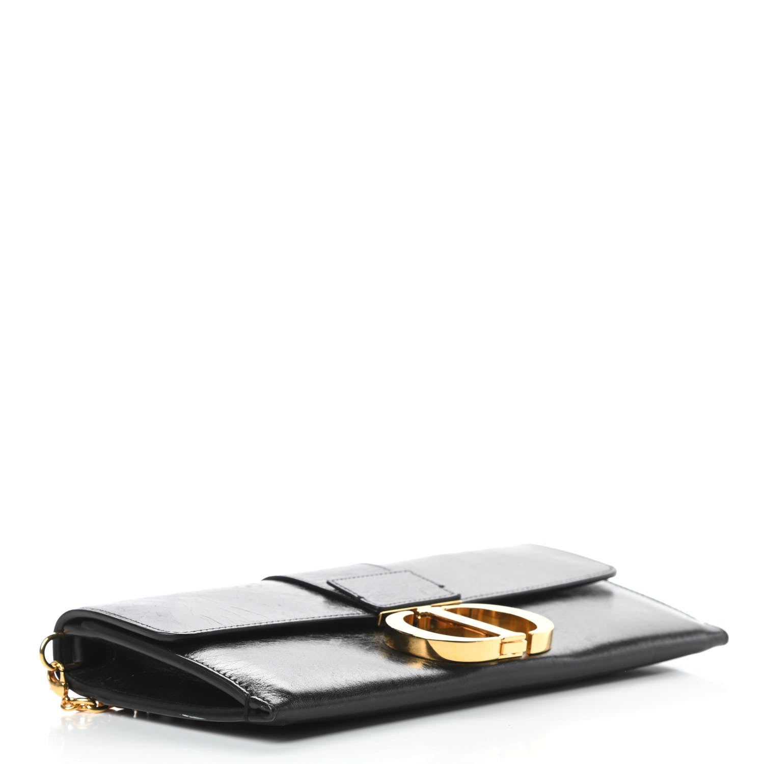 Christian Dior Crinkled Lambskin 30 Montaigne Clutch Black 4 of 15