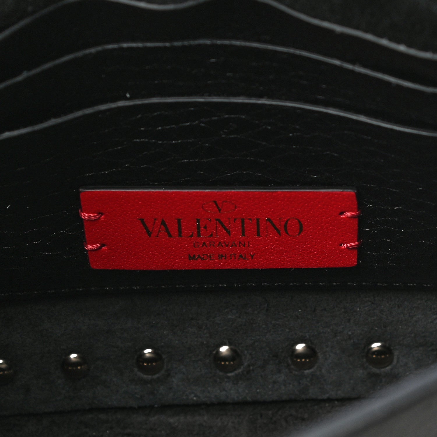 Valentino Garavani Grainy Calfskin Small Rockstud Top Handle Bag Black 7 of 10