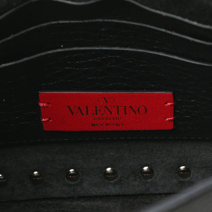 Valentino Garavani Grainy Calfskin Small Rockstud Top Handle Bag Black 7 of 10