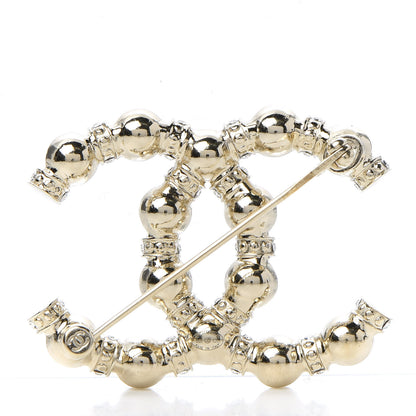 Chanel Pearl Crystal Nefertiti CC Brooch Gold 3 of 5