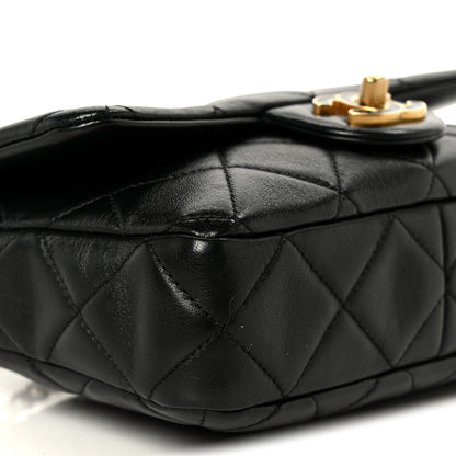 Chanel Lambskin Enamel Quilted Pending CC Square Flap Black 10 of 11